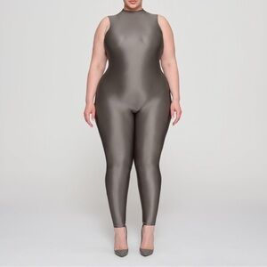 SKIMS Gray Chalk 3X - Shine Spandex Jersey Catsuit 😻
